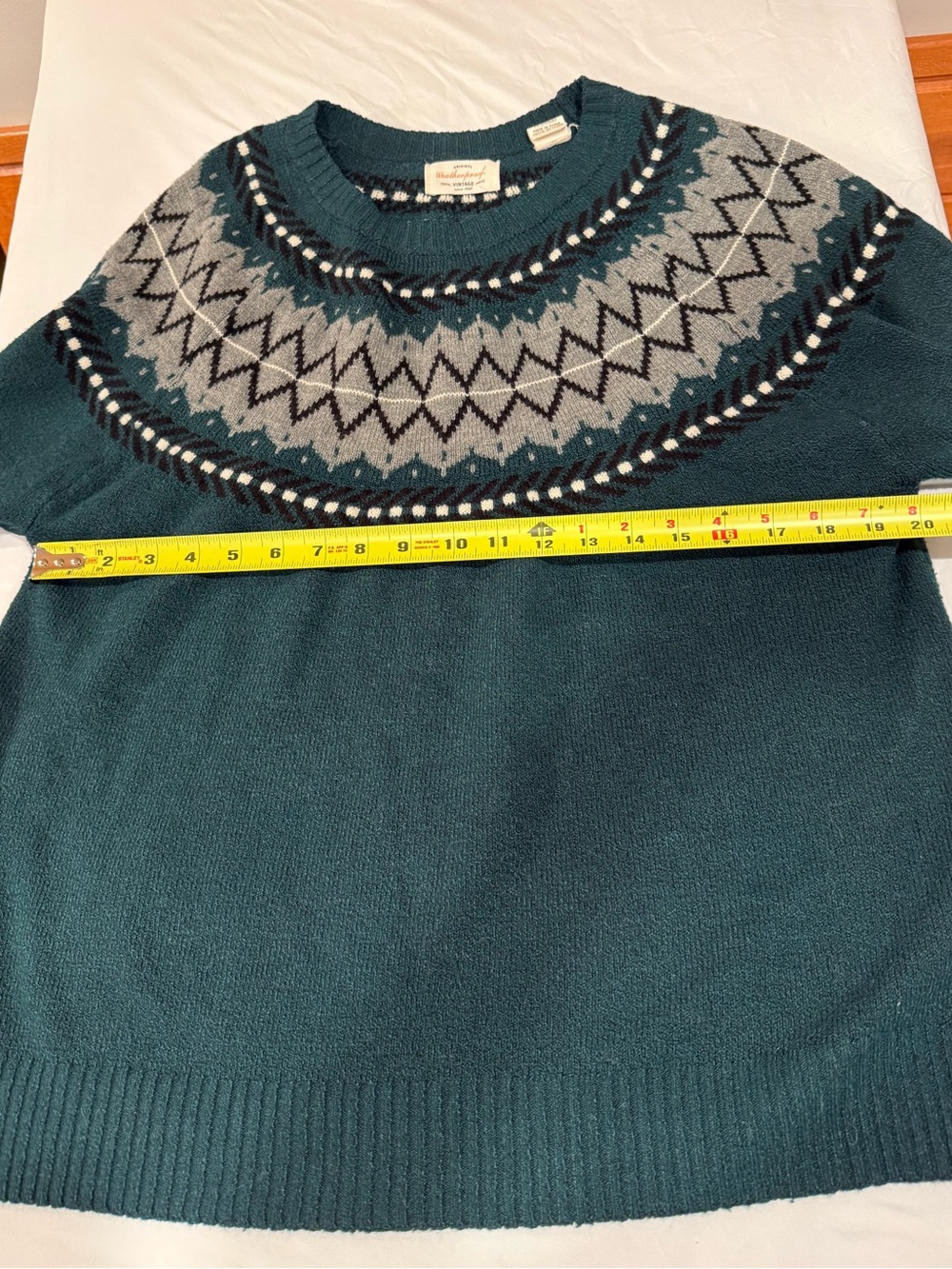 Original Weatherproof Vintage Fair Isle Knit Sweater Green Women's XL - Picture 6 of 7